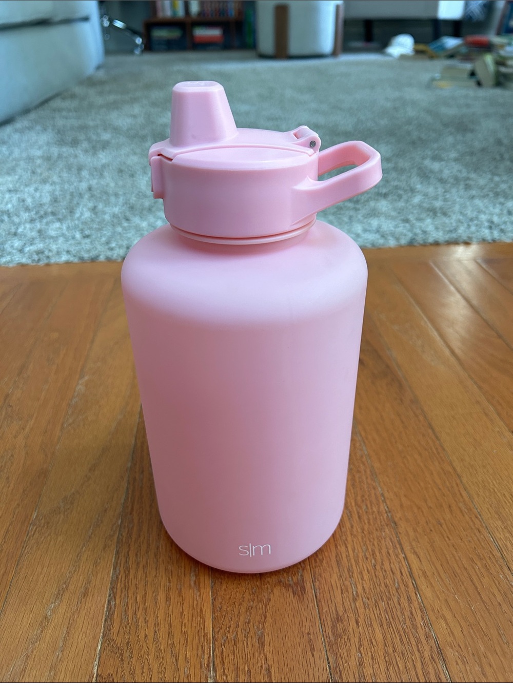 Simple Modern Pink Wide Mouth Water Bottle with Straw Cap
